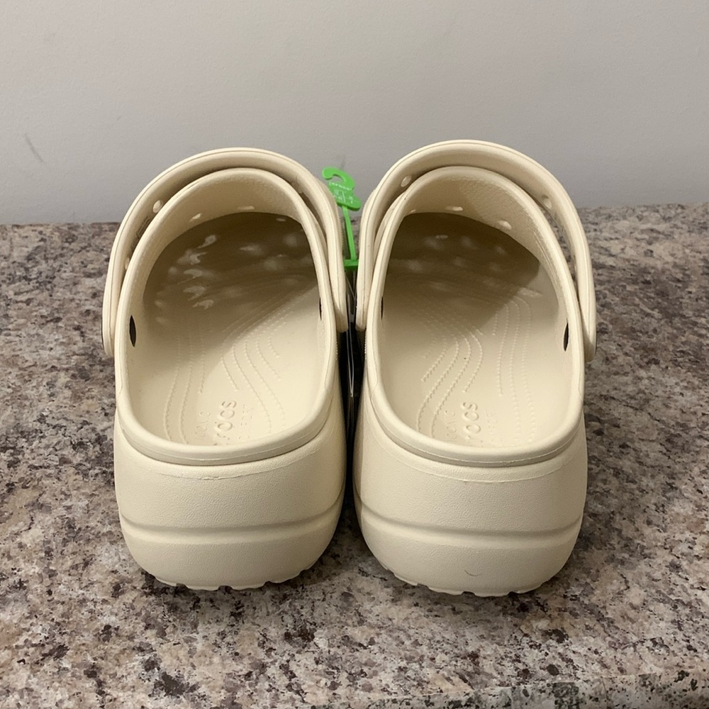 Beige / Tan Platform Crocs - Picture 9 of 14